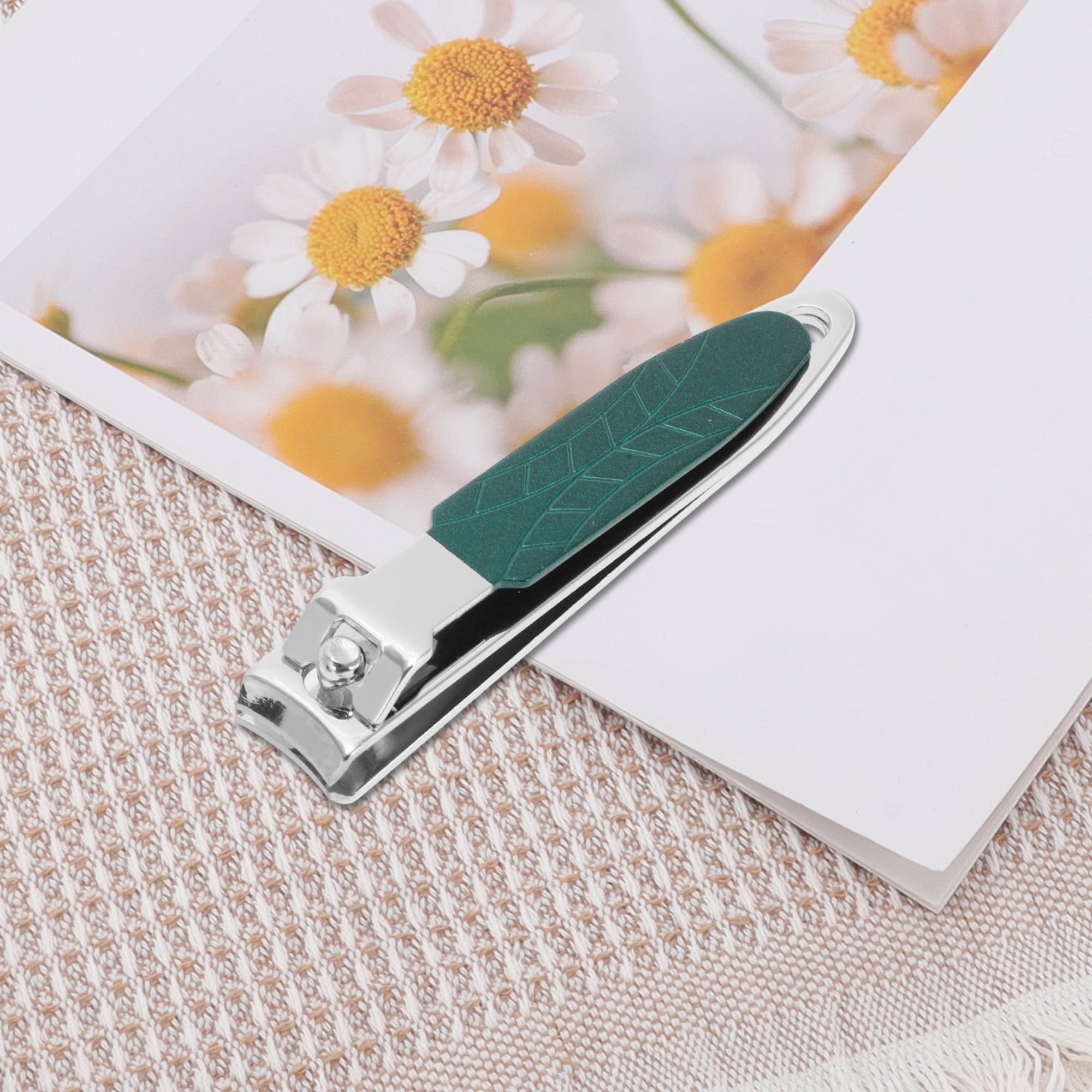 Unique Bargains 6pcs Mirror Box Stainless Steel Nail Clippers Set 2.56" Blackish Green
