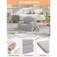 thumbnail image 4 of 2-in-1 para niños couch: convertible teddy fleece para niños pequeños sofa chair - comfy fold-out lounger para playroom, nursery, birthday gift (gray moon), 4 of 7