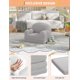 thumbnail image 4 of 2-in-1 para niños couch: convertible teddy fleece para niños pequeños sofa chair - comfy fold-out lounger para playroom, nursery, birthday gift (gray moon), 4 of 7
