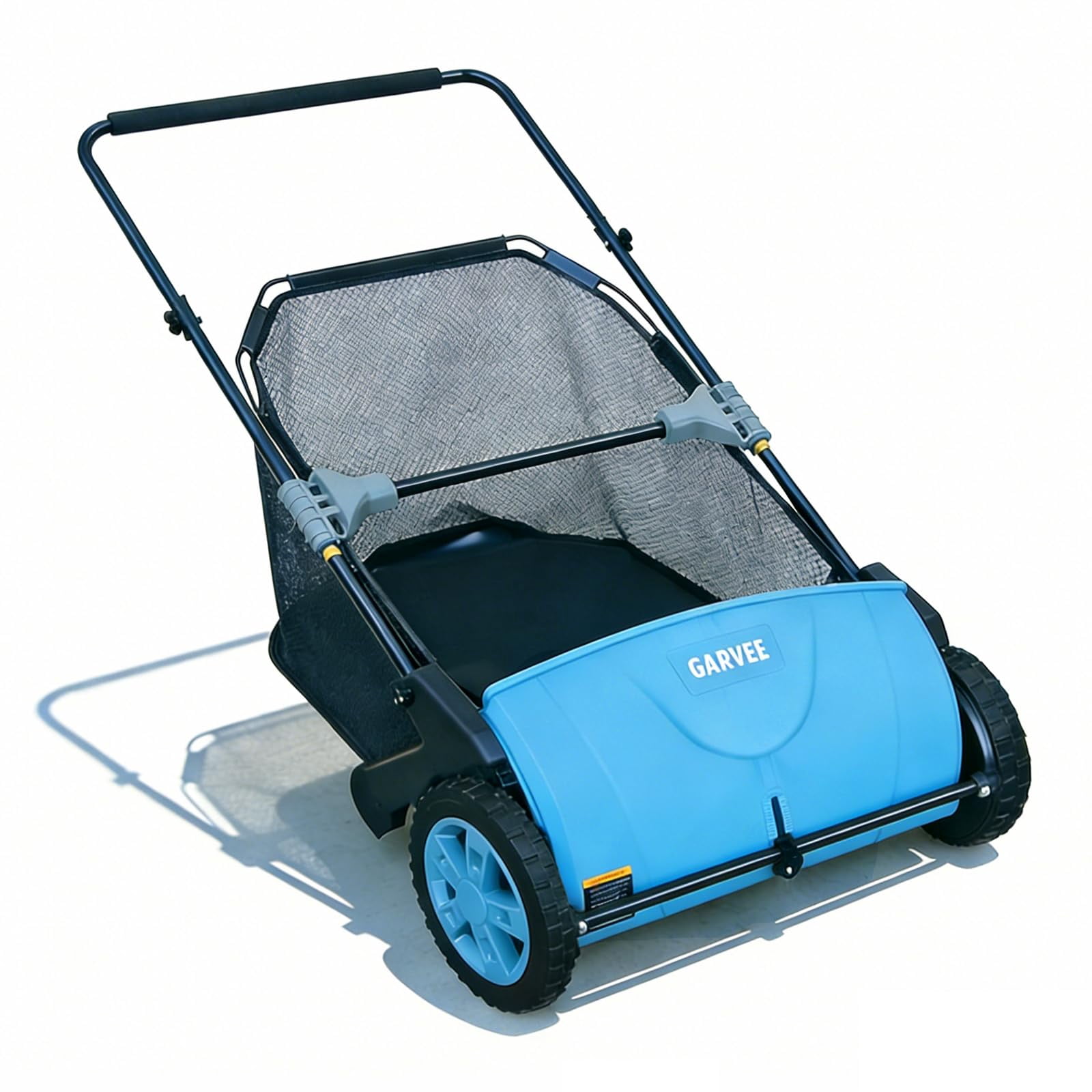 Push Lawn Sweeper 21-Inch – Manual Yard Sweeper with 3.5 Cu. Ft. Mesh Hopper, Dual Spinning Brushes, Steel Frame Leaf & Grass Collector for Lawn and Garden Cleanup
