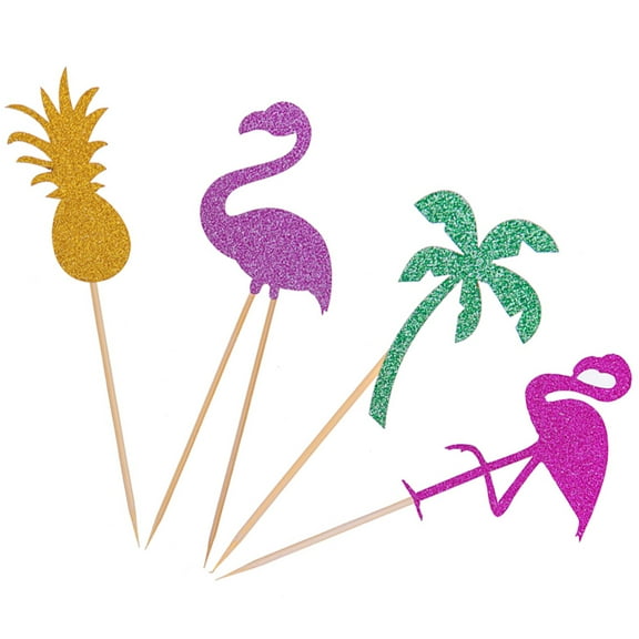 WEUVEB 12Pcs Flamingo Cake Topper for Cake Decoration Assorted Color Lightweight Durable Design