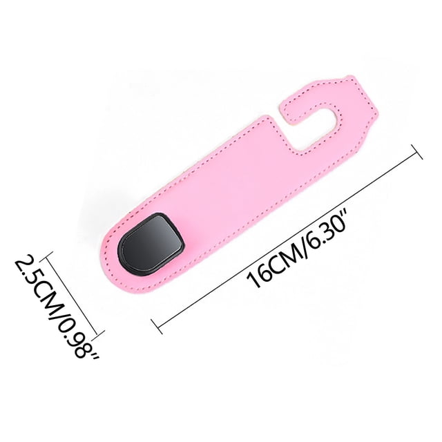 Organizador de gancho para el respaldo del asiento de coche - Almacenamiento oculto de cuero para reposacabezas con ganchos dobles para colgar bolsas, compras y mantener el coche libre de desorden