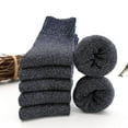 thumbnail image 1 of 5pair Winter Thick Socks Men Super Thicker Solid Sock Striped Merino Wool Rabbit Socks Against Cold Snow Russia Winter Warm Sock, 1 of 5