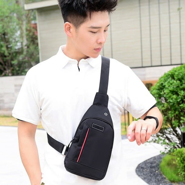 Uuiauoio Oxford Crossbody Bag Multi-Compartment Chest Pack Lightweight Organizer for Outdoor Travel Commute,Lightweight Shoulder Chest Bag for Hiking, Travel