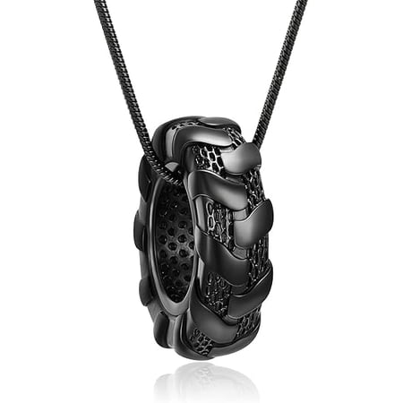 Car Wheel Tire Cremation Jewelry Urn Necklace for Ashes of Loved One Car Tire Accessory Keepsake Pendant for Men for Racer
