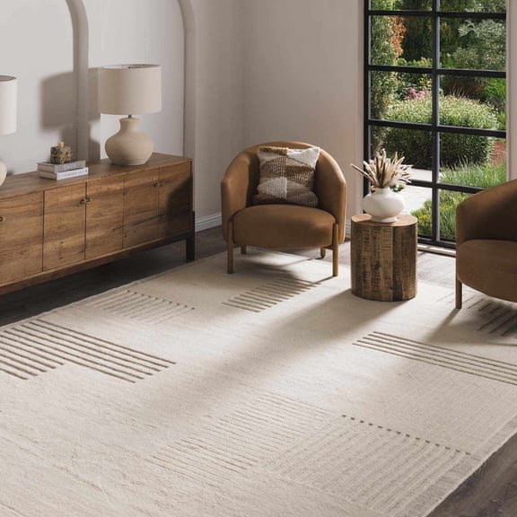 Hauteloom Yulia Living Room, Bedroom Area Rug - Contemporary - Light Silver, Off White, Silver Gray - 2' x 3'