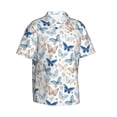 thumbnail image 2 of Daiia Butterfly Hawaiian Shirt for Men Gentle Cotton Regular Short Sleeve Casual-Large, 2 of 9