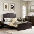 MUIRNAXI Farmhouse Wooden Platform Queen Size Bed with Curl Design