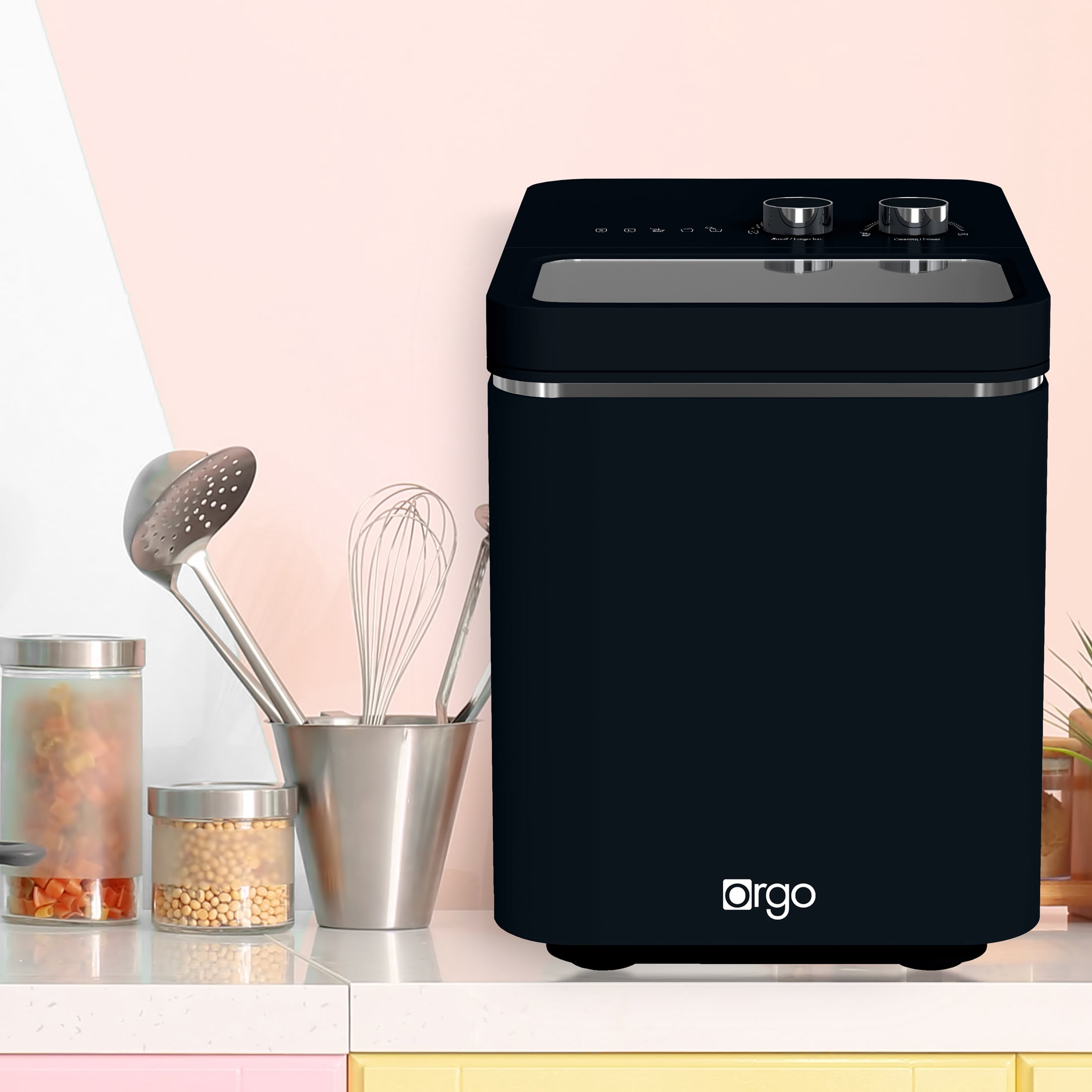 Orgo Retro Countertop Ice Maker 26 lbs “Capacity” Bullet Ice Maker, Black