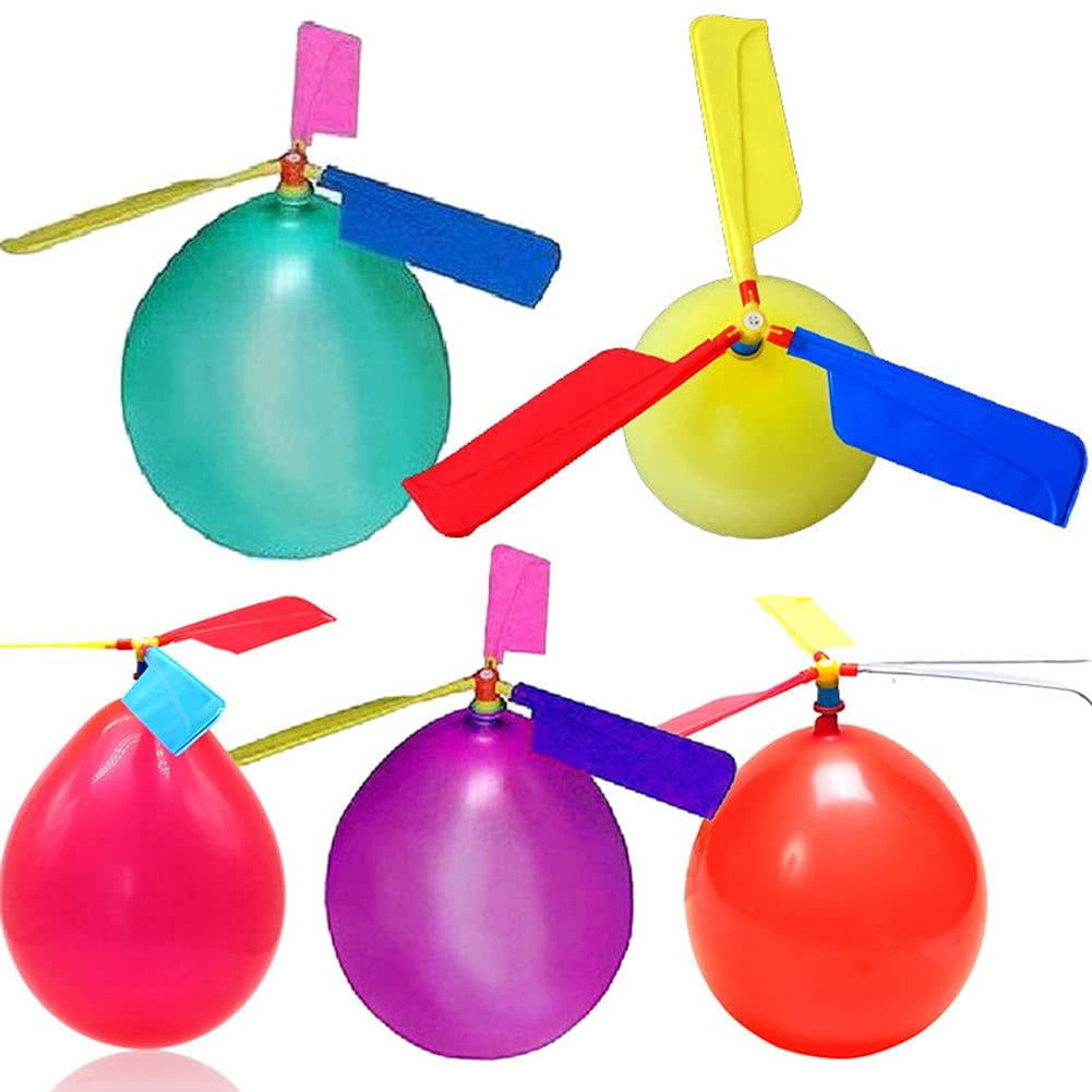 10X Childrens Kids Balloon Helicopter Flying Kit Party Bag Filler Flying TPF 