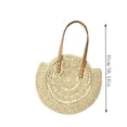 thumbnail image 3 of Dtchengua Round Rattan Bag, 16" Hand-woven Wicker Basket Purse, Boho Crossbody Handbag With Strap Handle, Retro Summer Beach Straw Tote Clutch for Women, 3 of 7