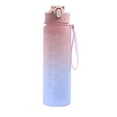 thumbnail image 5 of AuroraX 750ml Water Bottle Time Markings Leakproof Water Bottle Gym BPA Free Plastic Wide Mouth Dishwasher Safe Outdoor Travel Water Bottle Pink, 5 of 6