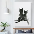 thumbnail image 5 of Wall Art Farmhouse Cat Couple Print Minimalist Black & White Watercolor Painting Two Cats Picture Print Canvas Poster Wall Paint Art Posters Decor Modern Home Artworks Gift 24x36inch(60x90cm), 5 of 6