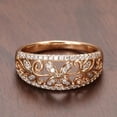 thumbnail image 2 of Womens Four Leaf Clover Ring Zircon Copper Electroplated Gold Plated Fashion Jewelry Travel Souvenir European Style, 2 of 6