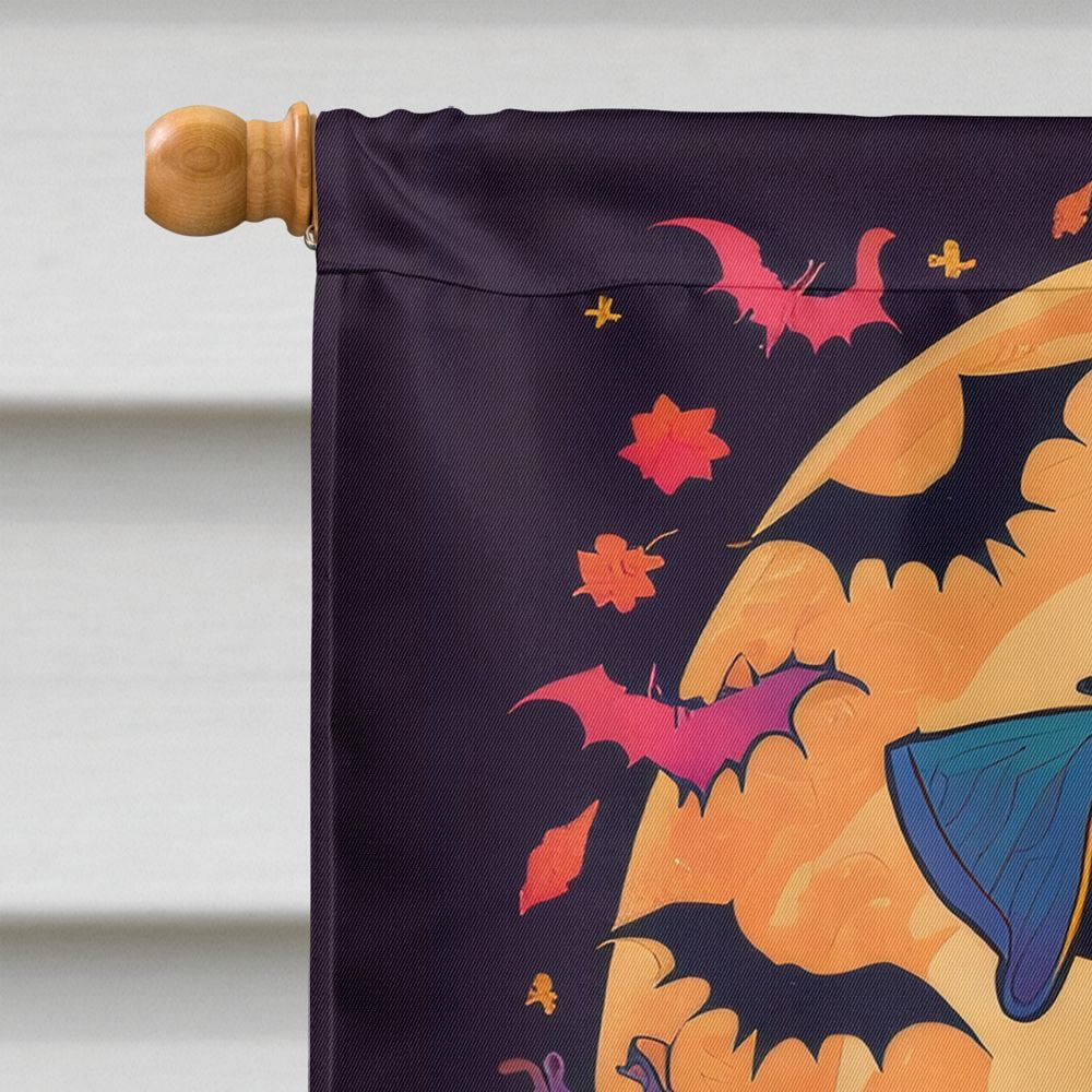 Halloween Schnauzer Dog House Flag 28x40IN Double-Sided Polyester Decorative Sleeve Pole Flag for Outdoor Home Garden
