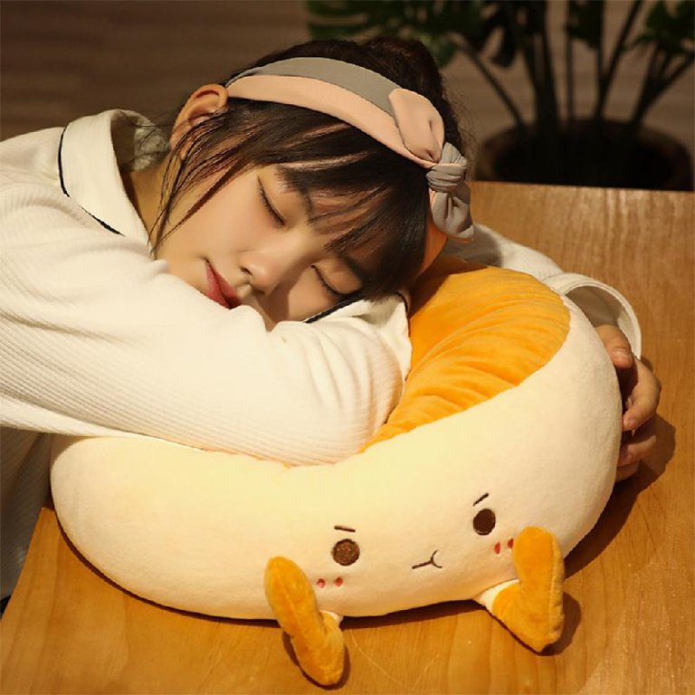 Toast Travel Pillow Seat Cushion Cute Plush Back Cushion Chair Pad