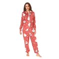 thumbnail image 2 of FORMRS Onesies Pajama for Adults Unisex Hoodie Winter Jumpsuit One Piece Sleepwear, Sizes S-2XL, Red Snowman, 2 of 7