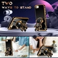 thumbnail image 3 of for iPhone SE 2022/2020/8/7 Case Astronaut Cute for Women Girls Girly Unique Black Phone Cases with Astronaut Hidden Stand Kickstand 6D Design Cover for iPhone 7/8/SE 4.7 inch, 3 of 11