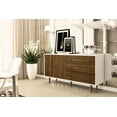 thumbnail image 4 of Polifurniture Pasadena Modern Sideboard with 2 Doors and 3 Drawers, White & Walnut, 4 of 14