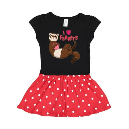 

Inktastic I Love Ferrets Gift Toddler Girl Dress