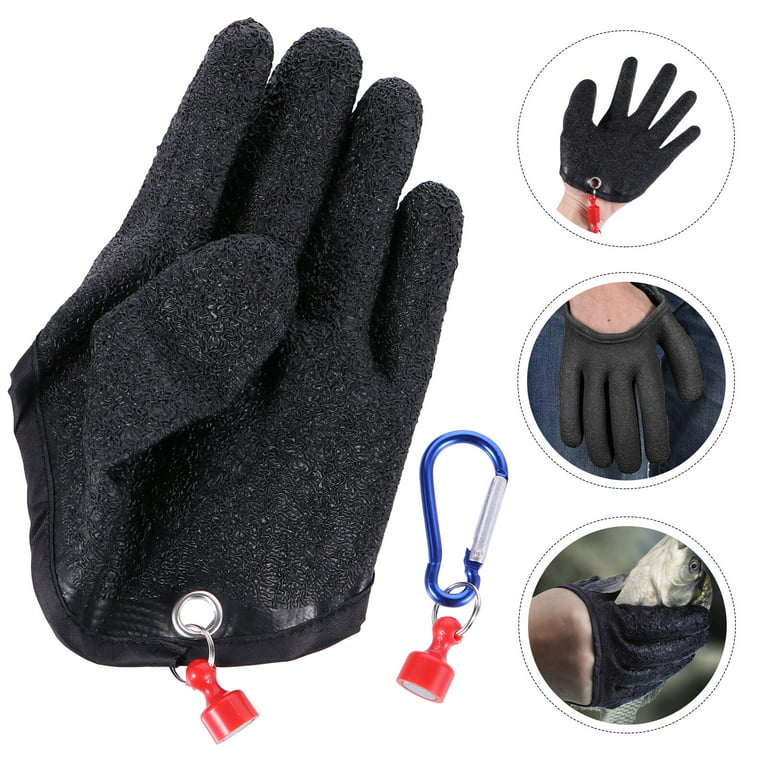 NUOLUX Catch Fish Gloves Thicken Rubber Grain Skidproof Fishing
