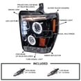 thumbnail image 4 of Spec-D Tuning LED Glossy Black Projector Dual Halo Headlights Compatible with 2008-2010 Ford F-250/F-350/F-450/F-550 Super Duty, Left + Right Pair Headlamps Assembly, 4 of 6