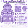 thumbnail image 2 of Lanbubble Girls Shiny Puffer Jacket Hooded Winter Coat Warm Outerwear for Kids 7-14Y, 2 of 9