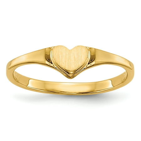14k Gold Childrens Ring - 14k Yellow Gold Childrens Heart Band Ring Size 3.00 Baby Gifts For Women For Her