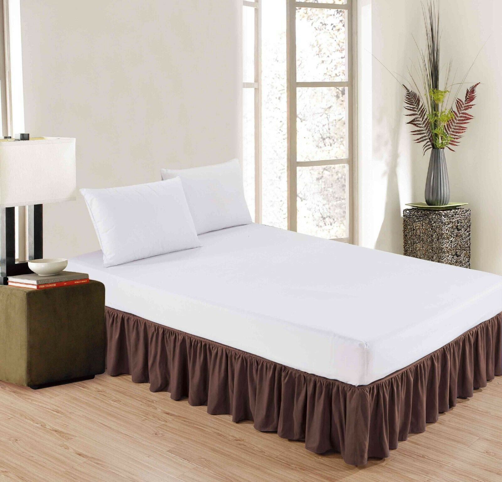 Super Soft Solid Brushed Microfiber 14" Gathered Bed Skirt/ Dust Ruffle