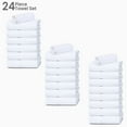 thumbnail image 3 of Qatan 450 GSM Cotton Towel Set – Soft & Absorbent White Bath Towels, Hand Towels, Washcloths & Bath Mats, Multi-Piece Pack, 3 of 7