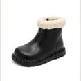thumbnail image 4 of OWUUcdse Riding Boots for Girls, Fleece-lined Thermal Side Zipper Snow Winter Ankle Boots Black Size 13 (Little Kids), 4 of 9