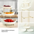 thumbnail image 6 of StarZe 3 Tier Fruit Tray with Metal Stand,Ceramic Bowls for Food,Vegetable,Cake,Dessert Storage Basket,White, 6 of 7