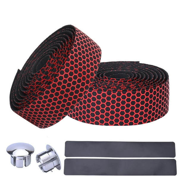 Wosthever Paquete de 2 cintas para manillar de bicicleta, manillar para bicicletas de montaña, envolturas absorbentes de golpes, accesorios de Ciclismo Rojo