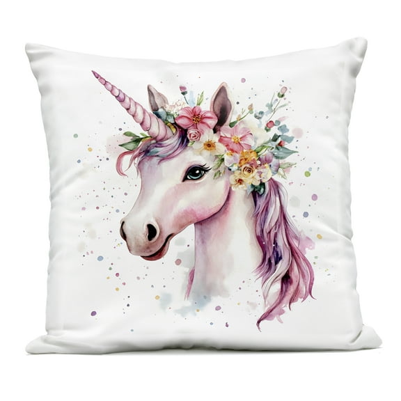 Stupell Industries Majestic Unicorn Modern Splatter Outdoor Printed Pillow design by Creative Studio, 18 x 7 x 18