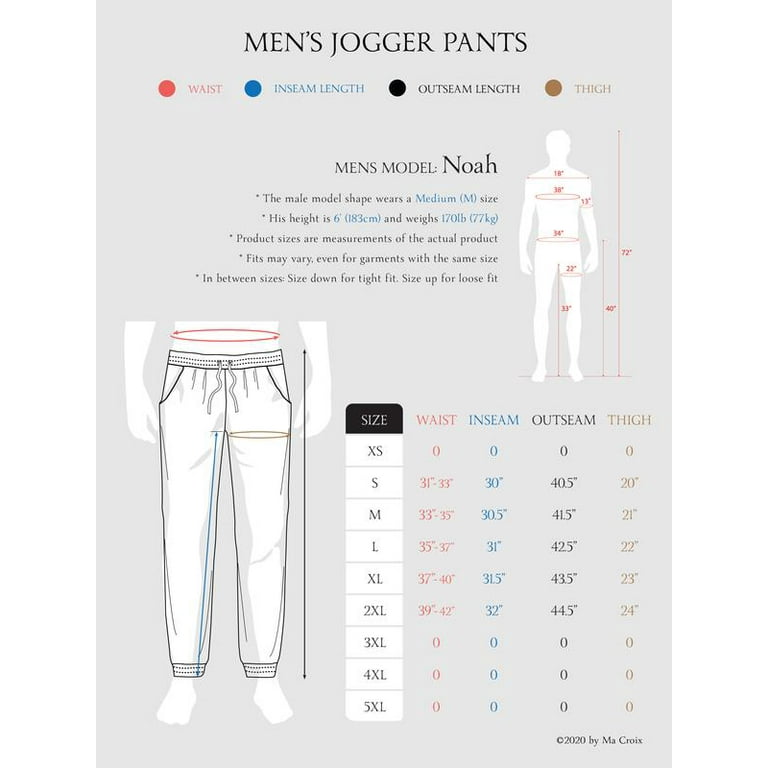 Ma Croix Mens Jogger Pants Biker Slim Fit Casual Fleece Active