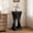 Black, variant on Lightweight Concrete Outdoor Side Table, Twist Shape End Table with Wood Like Texture for Patio Balcony Beach Pool, Natural Color, 12.5x12.5x26.8 inches