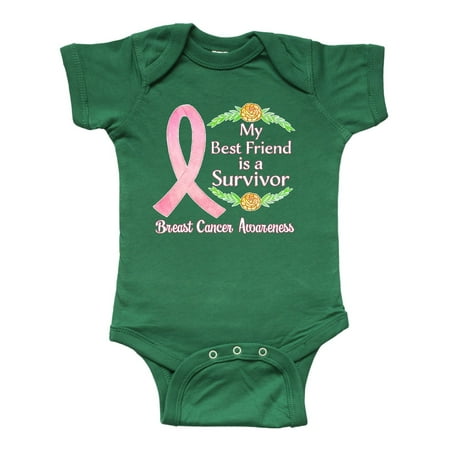 

Inktastic My Best Friend is a Survivor Breast Cancer Awareness Gift Baby Boy or Baby Girl Bodysuit