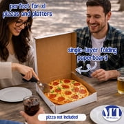 MT Products Extra Thin White Paperboard Pizza Boxes - 14 x 14 x 1.9 Lightweight Folding Bakery Box (10 Pack) Made in USA