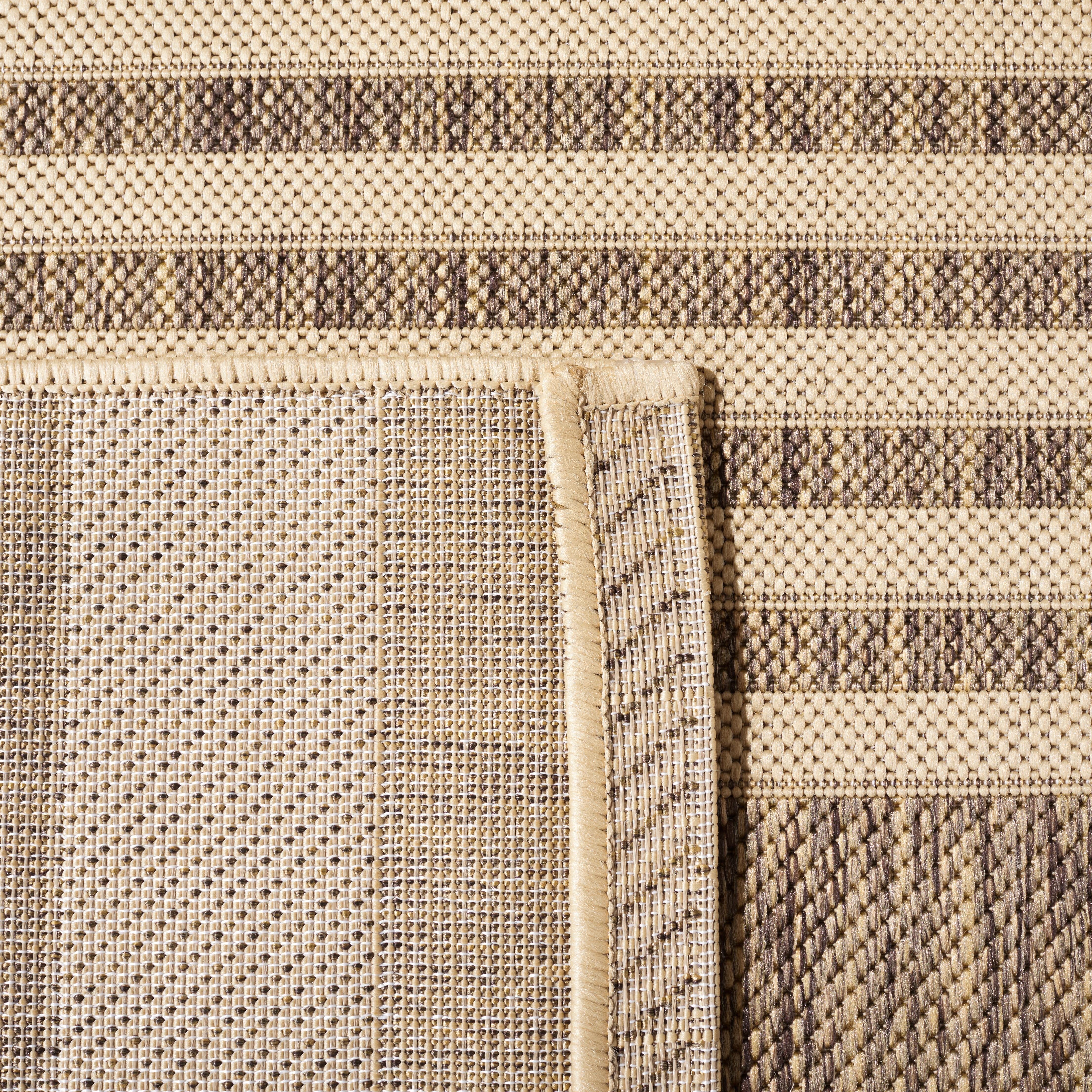 Safavieh Courtyard Caroline Striped Indoor/Outdoor Runner Rug, Brown/Bone, 2'3" x 5'