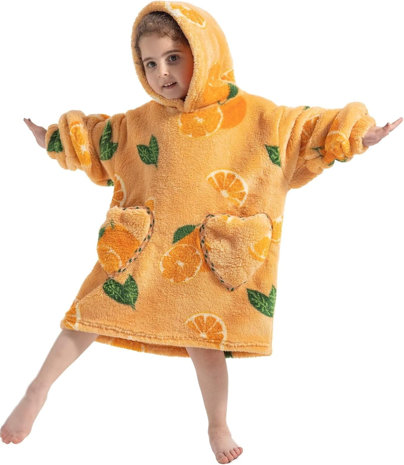 Wehilion 2-6YR Oversized Sweatshirt Hooded Blanket Sherpa Hoodie for Girls Boy Wearable Blanket Hoodie for Kids Toddlers