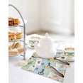 thumbnail image 4 of Easter Kitchen Dish Towels for Drying Dishes Set of 4, Spring Farmhouse Bunny Flower Teal Blue Wood Grain Waffle Weave Microfiber Hand Tea Bathroom Towels Quick Dry & Absorbent Towel 12x12, 4 of 7