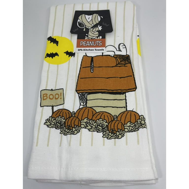 Peanuts Snoopy Halloween Pumpkin 2pk Kitchen Towels New with Tag