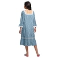 thumbnail image 3 of Moomaya WoMen's Flared Nightdress Long Sleeve Cotton Button Placket Nightwear, 3 of 6