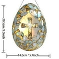 thumbnail image 3 of LMTODLFG 2025 New Easter Cross Suncatcher Stained Glass Ornaments Hanging Gold Easter Egg Cross Suncatcher Noble Pearl Sun Catchers Window Light Catchers Garden Window Decor, 3 of 5