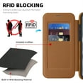 thumbnail image 4 of TECH CIRCLE For iPhone 16 Flip Wallet Phone Case 6.1" 2024 Release with 3 Card Slots, RFID Blocking, Compatible with MagSafe, Magnetic Closure, PU Leather Protective Lightweight Cover, Brown, 4 of 6