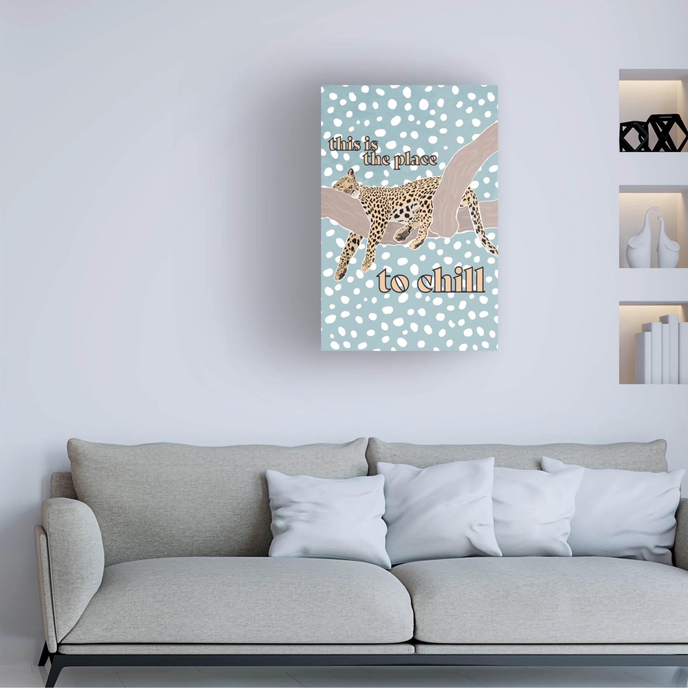 Trademark Fine Art Sarah Manovski This Is the Place To Chill Leopard Kids Print Canvas Wall Art