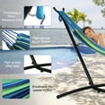thumbnail image 4 of YRLLENSDAN Hammock with Stand Included, Double Hammock Hammock Stand Heavy Duty Portable Hammock Stand with Carrying Bag for Indoor Outdoor, Blue, 4 of 7