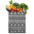 thumbnail image 1 of Rustic Style Nordic Stripes Fabric Grocery Bag - Machine Washable Eco-Friendly Foldable Shopping Tote, 1 of 5