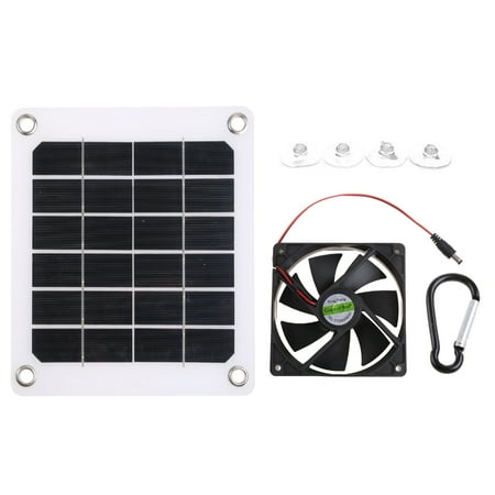 

QUSENLON Solar Powered Panel Fan For Home Office Outdoor Fishing USB Cooling Ventilation