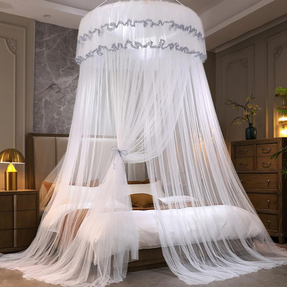 Actoyo Princess Bed Canopy for Single to King Size Beds, Lace Dome Ceiling Tent Mosquito Net Play Tent for Bedroom Decoration